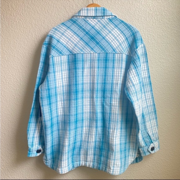 Lucky Brand blue paid shacket shirt jacket - Picture 9 of 11